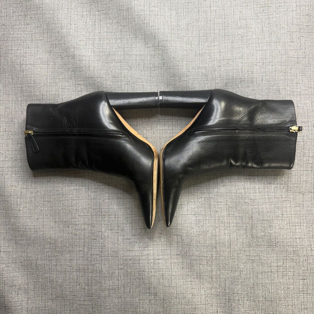 Tory Burch 'Penelope' Pointy Toe Bootie Womens Size 7M Black Leather - Picture 4 of 11